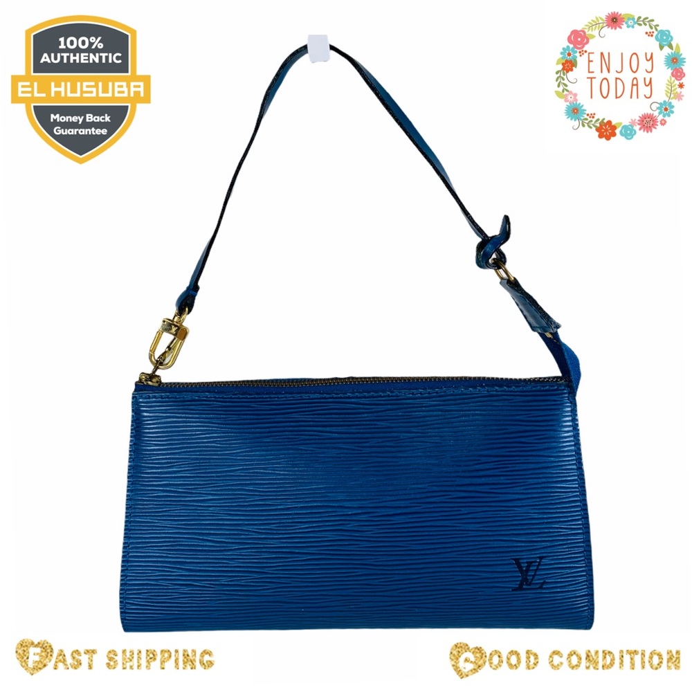 Louis Vuitton clutch bag puouch blue epi clutch